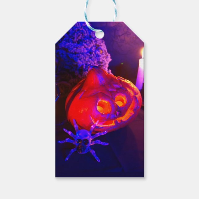 Etiquetas Para Regalos Neon Halloween pumpkins