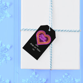 Etiquetas Para Regalos Neon Merry Christmas Personalizado