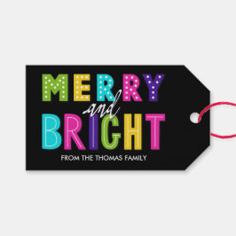 Etiquetas Para Regalos Neon Merry y Bright