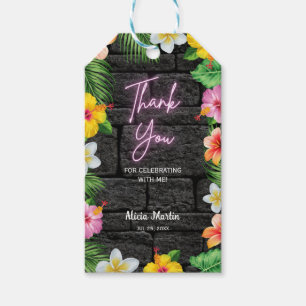 Etiquetas Para Regalos Neon Tropical Forest Summer Hawaii