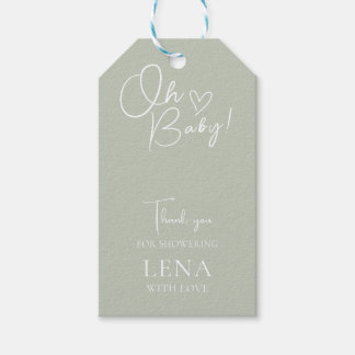 Etiquetas Para Regalos Neutral de Baby Shower minimalista