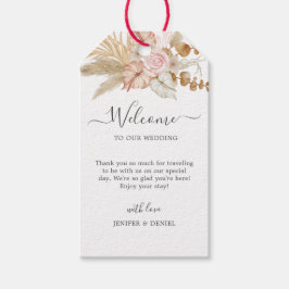 Etiquetas Para Regalos Neutral Palm and Pampas Flower Decor Wedding