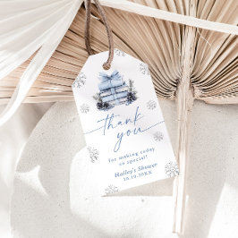 Etiquetas Para Regalos New Chapter Begins Blue Bow Winter Baby Shower