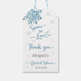 ETIQUETAS PARA REGALOS NIEVE AZUL EN DUCHA NUPCIAL DE AMOR