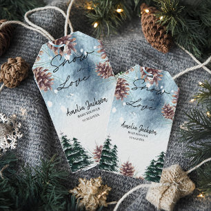 Etiquetas Para Regalos Nieve enamorada pinos nevados ducha de novia de in