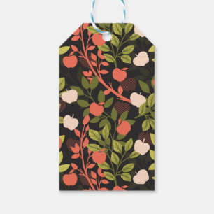 Etiquetas Para Regalos Night Apple Tree Orchard Floral Garden Pattern