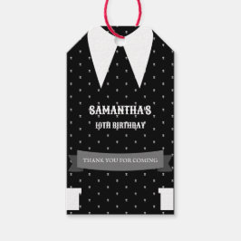 Etiquetas Para Regalos Niña gótica con vestido negro Cumpleaños