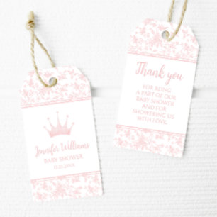 Etiquetas Para Regalos Niña princesa rosa ducha gracias