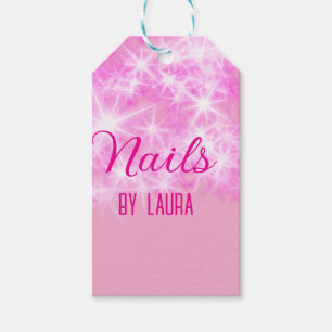 Etiquetas Para Regalos Niñas purpurinas rosadas y nails añaden nombre a s