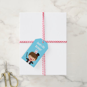 Etiquetas Para Regalos Niño Mago Adorable Fiesta de Cumpleaños de Magia p