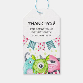 Etiquetas Para Regalos Niños Birthday Watercolor Monsters Gracias