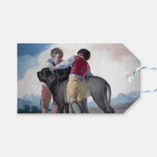 Etiquetas Para Regalos Niños con un perro escarlata (por Francisco Goya)