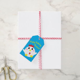 Etiquetas Para Regalos Niños de la granja de pollo Cute Fiesta de cumplea