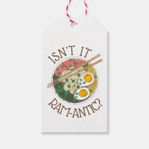 Etiquetas Para Regalos ¿No es amor Ram-Antic (Romántico) de fideos Ramen