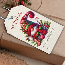 Etiquetas Para Regalos No hay ganancia de Navidades de feriado de Peeking