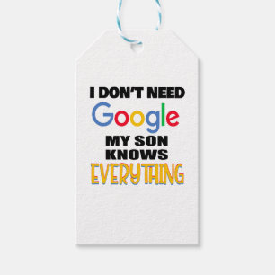 Etiquetas Para Regalos No necesito Google Mi hijo lo sabe todo