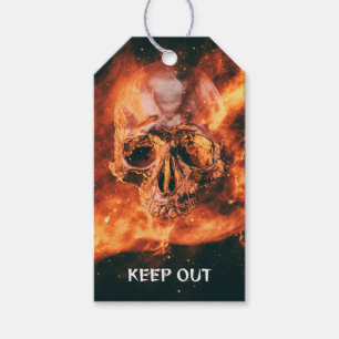 Etiquetas Para Regalos No te metas. Calavera en el espacio