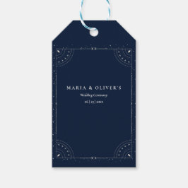 Etiquetas Para Regalos Noche estrellada Boda celestial Azul marino Elegan