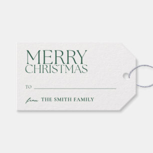 Etiquetas Para Regalos Nochebuena verde verde Minimalista moderna