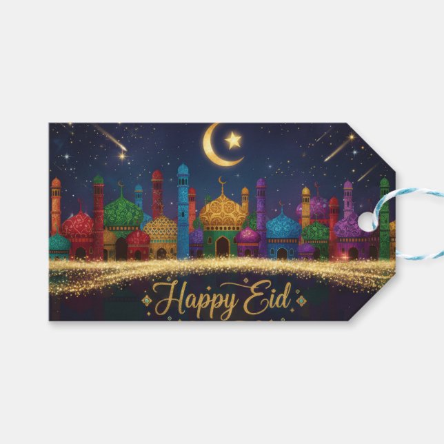 Etiquetas Para Regalos Noches estrelladas Eid (Frente (Horizontal))