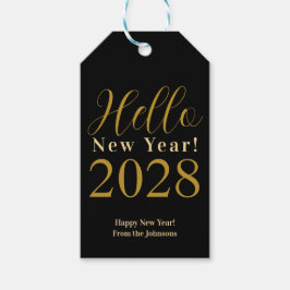 Etiquetas Para Regalos Nochevieja Feliz Año Nuevo Oro Negro