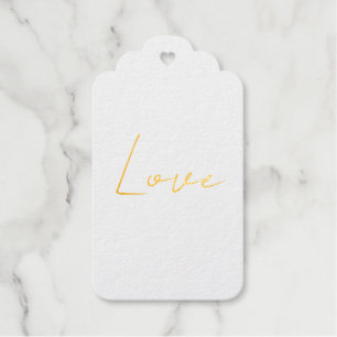 Etiquetas Para Regalos Nombre de escritura a mano de Boda de amor blanco