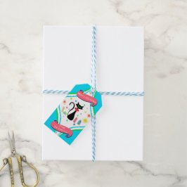 Etiquetas Para Regalos Nombre de gato siamés retro navideño