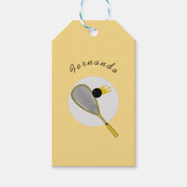 Etiquetas Para Regalos Nombre de la raqueta de entrenador de squash Playe