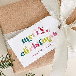 Etiquetas Para Regalos Nombre de navidad de merry moderno multicolor