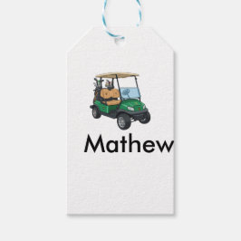 Etiquetas Para Regalos nombre del hombre del coche de golf verde regalos