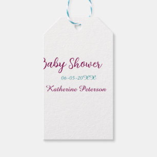 Etiquetas Para Regalos nombre fecha shower de bebé azul amarillo oreja de