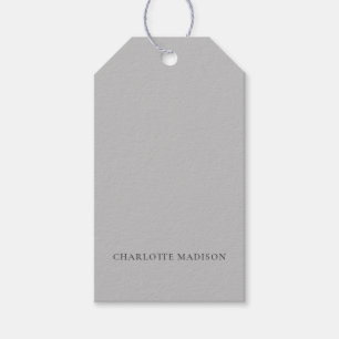Etiquetas Para Regalos Nombre minimalista gris elegante y moderno