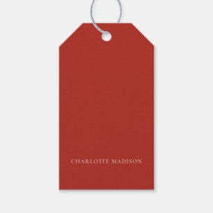 Etiquetas Para Regalos Nombre minimalista moderno de estilo ladrillo rojo