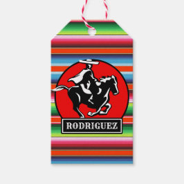Etiquetas Para Regalos NOMBRE Personalizado Carro Caballo Serape Español