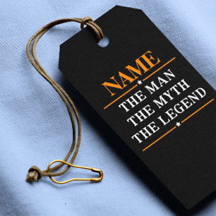 Etiquetas Para Regalos Nombre personalizado el hombre el mito la leyenda