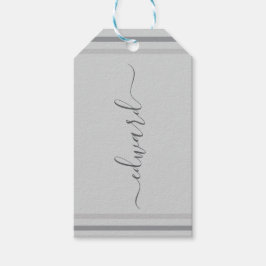 Etiquetas Para Regalos Nombre personalizado gris simple
