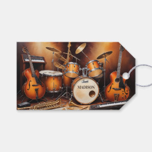 Etiquetas Para Regalos Nombre personalizado Instrumentos musicales