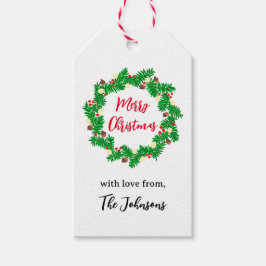 Etiquetas Para Regalos Nombre personalizado navideño de la flor de la gui