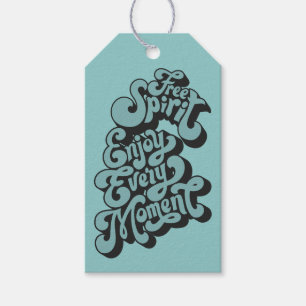 Etiquetas Para Regalos Nombre personalizado retro "Espíritu libre"