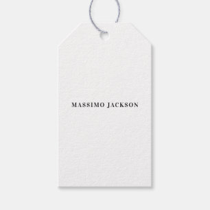 Etiquetas Para Regalos Nombre propio decorativo minimalista blanco negro
