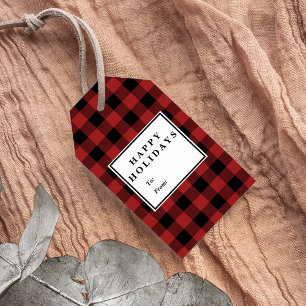 Etiquetas Para Regalos Nombre rojo del navidad del modelo de la tela