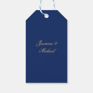Etiquetas Para Regalos Nombres de Pareja Caligrafía Chic Lovely Azul y Do