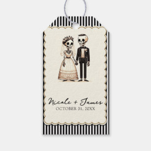 Etiquetas Para Regalos Novia + Novio Esqueleto de Dibujos Animados Boda C