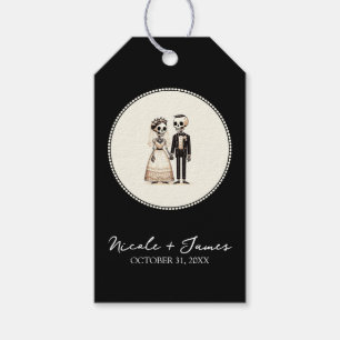 Etiquetas Para Regalos Novia + Novio Esqueleto de Dibujos Animados Boda C