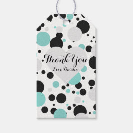 Etiquetas Para Regalos Novia y damas de honor Verde azulados puntos de po