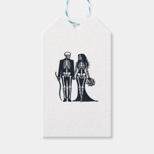 Etiquetas Para Regalos Novia y Novio Esqueleto Gótico – Hasta que la Muer