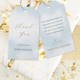 Etiquetas Para Regalos Nube 9 Azul Celeste Baby Shower Gracias