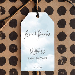 Etiquetas Para Regalos Nube de ducha de bebé, favorece las nubes grises p