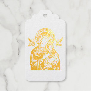 Etiquetas Para Regalos Nuestra Señora de la Ayuda Perpetua Relieve metali