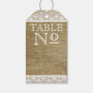 Etiquetas Para Regalos Número de tabla de la tipografía vintage de la rúc